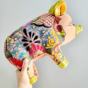 Talavera Handpainted Terracotta Piggy Bank